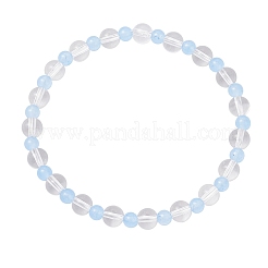 Bracelets extensibles en perles rondes en jade de Malaisie teinté naturel et cristal de quartz synthétique pour femmes&nbsp;BJEW-JB12253-03