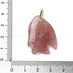 Anhänger aus natürlichem Erdbeerquarz&nbsp;G-G460-01G-02