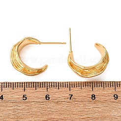 C-förmige Ohrstecker aus Messing&nbsp;EJEW-A143-05G