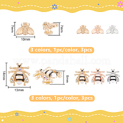 6 stücke 6 arten bienen zink-legierung mit emaille uhr band studs&nbsp;FIND-UN0003-39