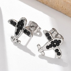 Pendientes de botón de acero inoxidable 304&nbsp;EJEW-F361-09P