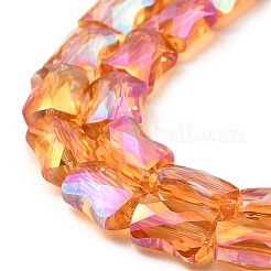 Ab couleur plaqué perles de verre transparent brins&nbsp;EGLA-P051-06A-A04