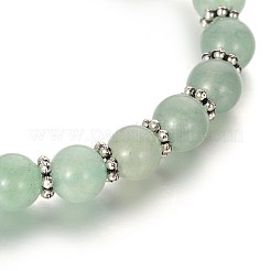 Trendige natürliche grüne Aventurin Perlen Acryl Charm Armbänder&nbsp;BJEW-JB01792-04