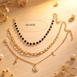Set di bracciali multi-filo con ciondolo a forma di sole e catena in lega di ferro e zinco&nbsp;NI2300-5