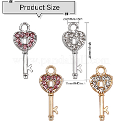 40 pièces pendentifs en alliage de 4 couleurs avec strass&nbsp;RB-CA0001-02