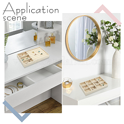 3 Stück 3 Stile Rechteck Holz mit Samt überzogen Schmuck Schmuck Display Tabletts&nbsp;AJEW-SP0004-64B-02