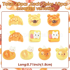 20 Stück 2 Farben Harz Cabochons&nbsp;RESI-YW0005-37