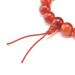 Bracciale elasticizzato con perline tonde in corniola naturale&nbsp;BJEW-JB07235-04