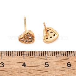 Aretes de circonita cúbica transparente con micropavé de latón para mujer&nbsp;EJEW-G428-25G-01