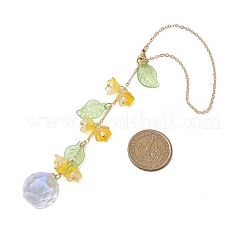 4 pz 4 colori fiore conchiglia perla rotonda perline appese acchiappasole&nbsp;HJEW-TA00292