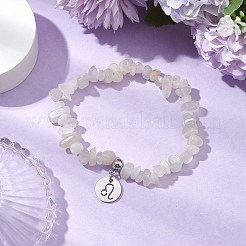 Stretch-Armbänder aus natürlichen Mondsteinsplitterperlen&nbsp;BJEW-JB11133-07