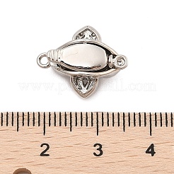 Chiusure a scatola con micro pavé di zirconi chiari in ottone&nbsp;KK-C075-22P