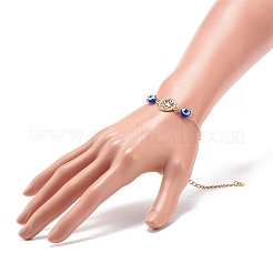 Bracelet coulissant à maillons mauvais œil en cristal et résine&nbsp;BJEW-JB08630