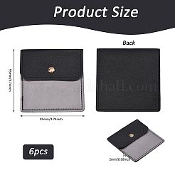 6 pochette en cuir PU avec fermeture à pression et revêtement en PVC.&nbsp;ABAG-WH0072-036A
