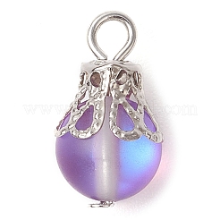 Pendentifs ronds en pierre de lune synthétique&nbsp;PALLOY-JF03133-02