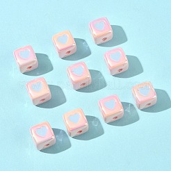 10 perles en émail acrylique opaque&nbsp;ACRC-FS0001-02E