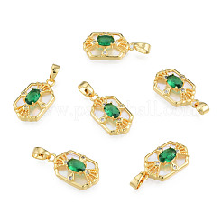 Pendenti in zirconi cubici trasparenti in micro pavè di ottone&nbsp;KK-N233-422
