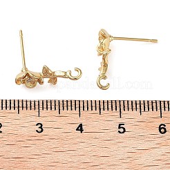 Ohrstecker aus Messing mit Mikropflaster und Zirkonia&nbsp;KK-K364-04G