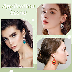 Kits de boucles d'oreilles pendantes en forme de larme en bois à faire soi-même&nbsp;DIY-ME0001-14