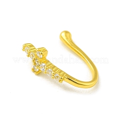 Klarer Zirkonia-Kreuzclip an Nasenringen&nbsp;LS-AJEW-F059-11G