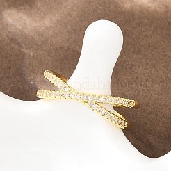 Bagues en laiton avec zircone cubique de micro pave&nbsp;RJEW-D340-01G-05