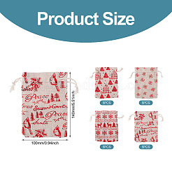 20 sac en tissu de coton à thème de Noël&nbsp;ABAG-TA0002-04B