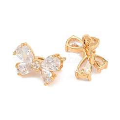 Fermoirs torsadés en laiton Shegrace avec micro-pavé de zircone cubique transparente&nbsp;XGRQ5K271-829G