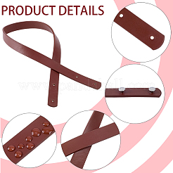4 pieza de correas de bolso con remaches de piel sintética de 2 colores&nbsp;DIY-CL0002-35A