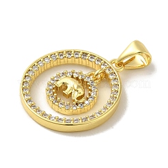 Colgante micropavé cubic zirconia de latón&nbsp;KK-Z042-22G