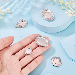 5 pz 5 stili 304 impostazioni cabochon pendente in acciaio inossidabile&nbsp;STAS-TA0005-72P