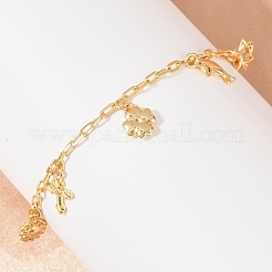 Bracelets avec breloque en laiton&nbsp;BJEW-F545-01A-G