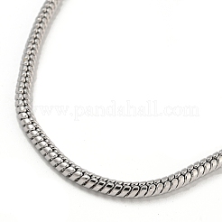 2.5 mm runde Schlangenkettenarmbänder aus Messing mit Herzform im europäischen Stil zur Schmuckherstellung&nbsp;BJEW-B106-17P