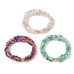 3 bracelet extensible en perles de verre électrolytiques&nbsp;BJEW-JB12033