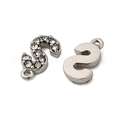 Buchstabe 304 Edelstahl Strass Charms&nbsp;STAS-H240-24S-P
