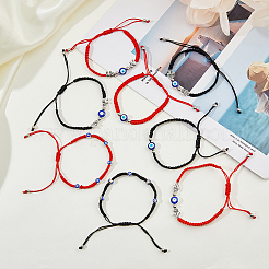 8pcs 8 Stil Bunte Malerei böser Blick geflochtene Perlenarmbänder Set&nbsp;BJEW-FI0001-45