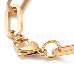 PVD-Vakuumbeschichtung 304 Edelstahl Büroklammer-Kettenarmband für Männer und Frauen&nbsp;BJEW-E031-04G-01
