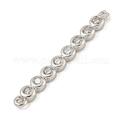Breloques de connecteur à trois maillons ronds et plats en laiton pavé de zircone cubique&nbsp;KK-P277-52D-A