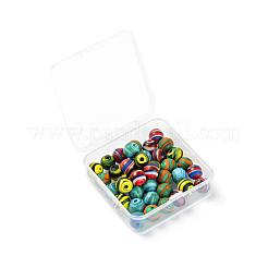 40pcs 4 Farben handgemachte gefrostete Bunte Malerei-Perlen&nbsp;LAMP-LS0001-06