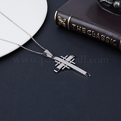1 pendentif croix en acier inoxydable 304&nbsp;STAS-BBC0005-89