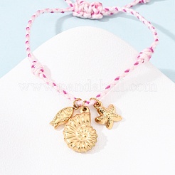 Braccialetti con ciondoli in acciaio inossidabile 304&nbsp;BJEW-D369-02G