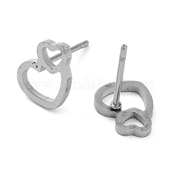 Orecchini a bottone in acciaio inossidabile 304 anti-ossidazione&nbsp;EJEW-M242-02D-P