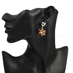 Schneeflocken-Ohrstecker aus ABS-Kunststoff mit Perlen und Strass&nbsp;EJEW-JE06628