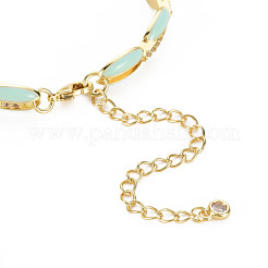 Gliederarmband mit Mikropavé aus Messing mit Zirkonia-Gliedern für Damen&nbsp;BJEW-T020-05G-05