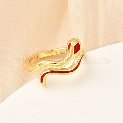 Manschettenringe aus Messing und Emaille für Damen&nbsp;RJEW-F188-04G-02