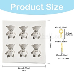 2 moule en silicone en forme d'ours à faire soi-même&nbsp;DIY-FS0009-95