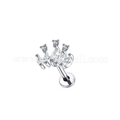 Orecchini in acciaio inossidabile 304 con zirconi cubici per cartilagine&nbsp;WGBE79F-03