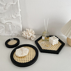 Piatti per gioielli in rattan esagonale&nbsp;AJEW-WH0258-735