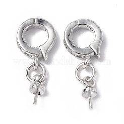 Fermagli twister in ottone micro pavé chiaro con zirconi&nbsp;KK-P223-19P