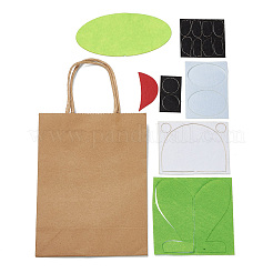 DIY Rechteck mit Froschmuster Kraftpapiertüte Bastelset&nbsp;DIY-F079-03