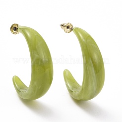 Orecchini a bottone a forma di c&nbsp;EJEW-D277-12G